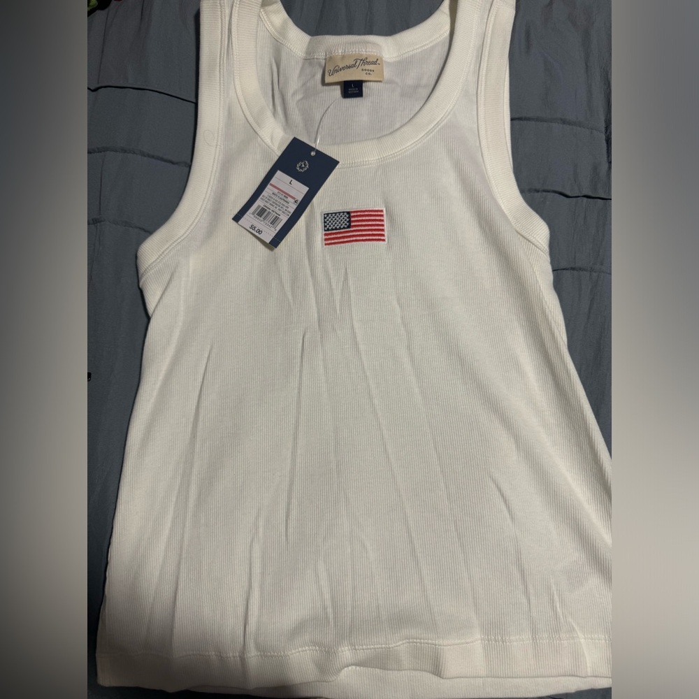 Target White Tank Top with American Flag